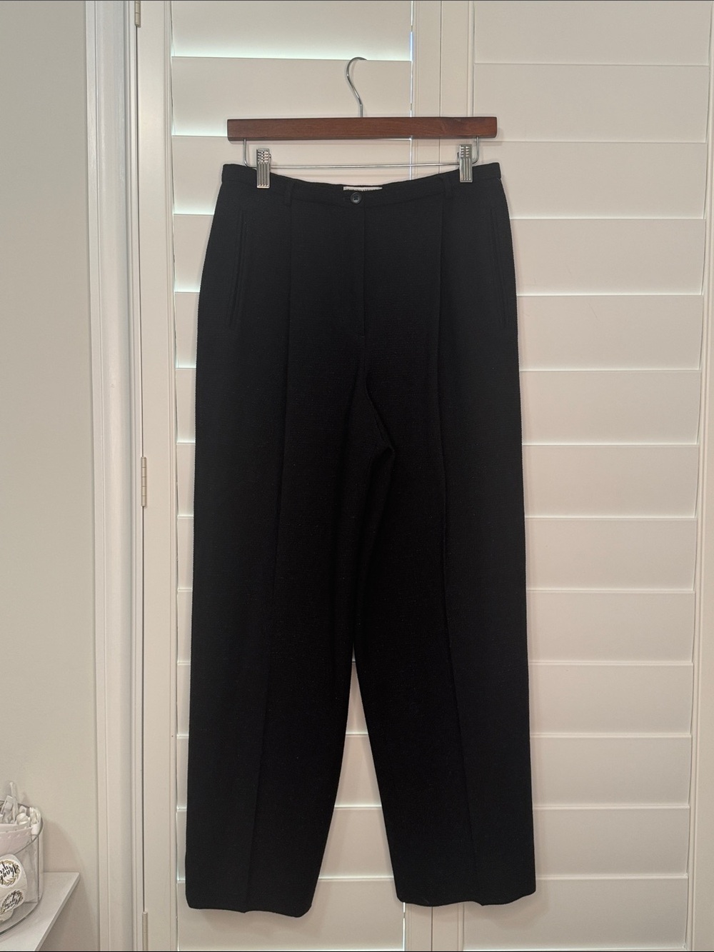 Georgia Armani black trouser pants with metallic threading